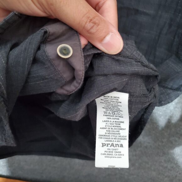 Prana Shirt Mens Size Large Long Sleeve Button Up Hiking Roll Tab Casual Preppy - Picture 9 of 12